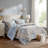 Reversible Bedding Sets, Polyester Queen Floral Beige Blue For Home