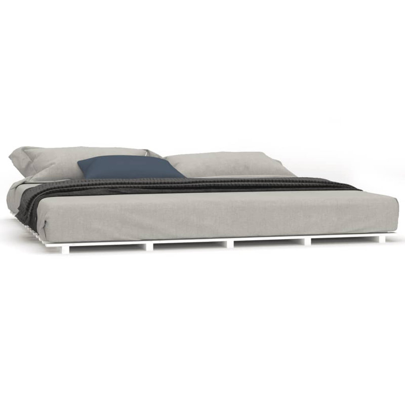 Lilyrae Solid Wood Bed, White, Super King 180 x 200 cm