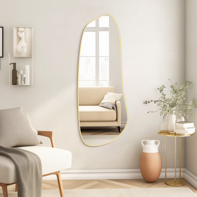 Minno Asymmetrical Wood Wall Mirror