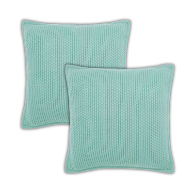 Popcorn Weave Cotton Piped Edges Hidden Zipper Pillow Covers
