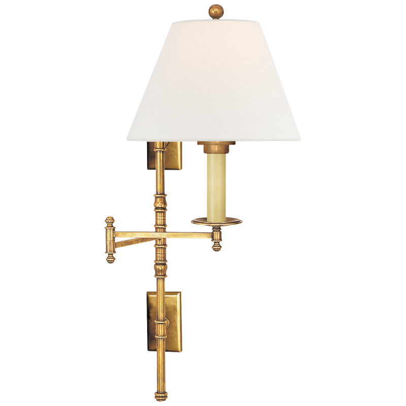Dorchester Solid Brass Swing Arm, Antique Burnished Brass