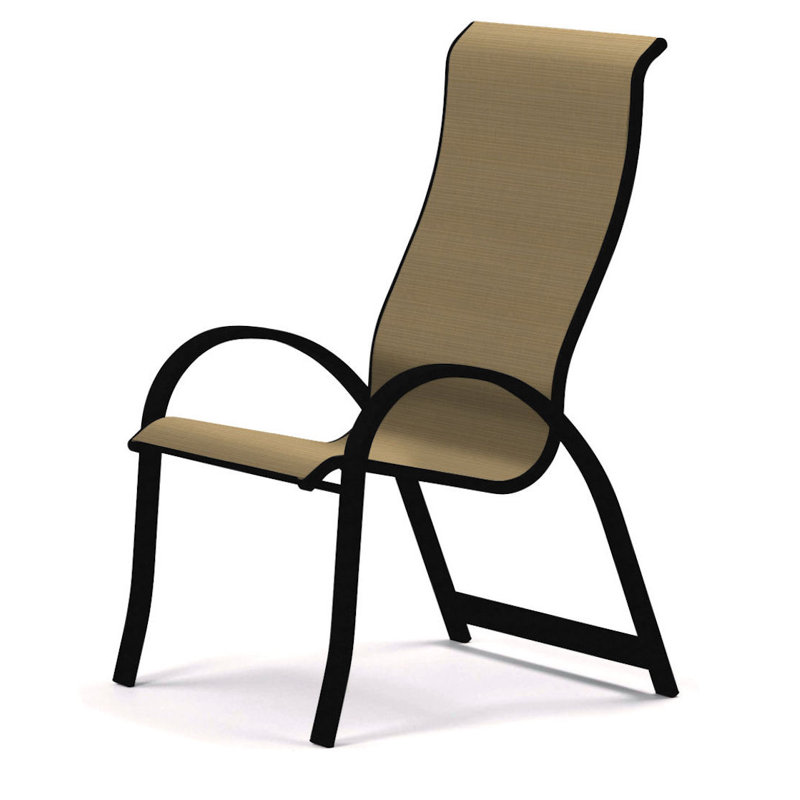 Chaise de patio empilable Hirotaka Supreme, Jaune 43D, Noir texturé