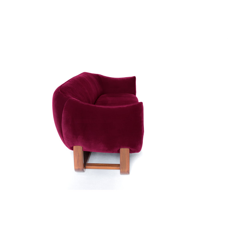 Canapé Milo, Canneberge / velours Chesterfield