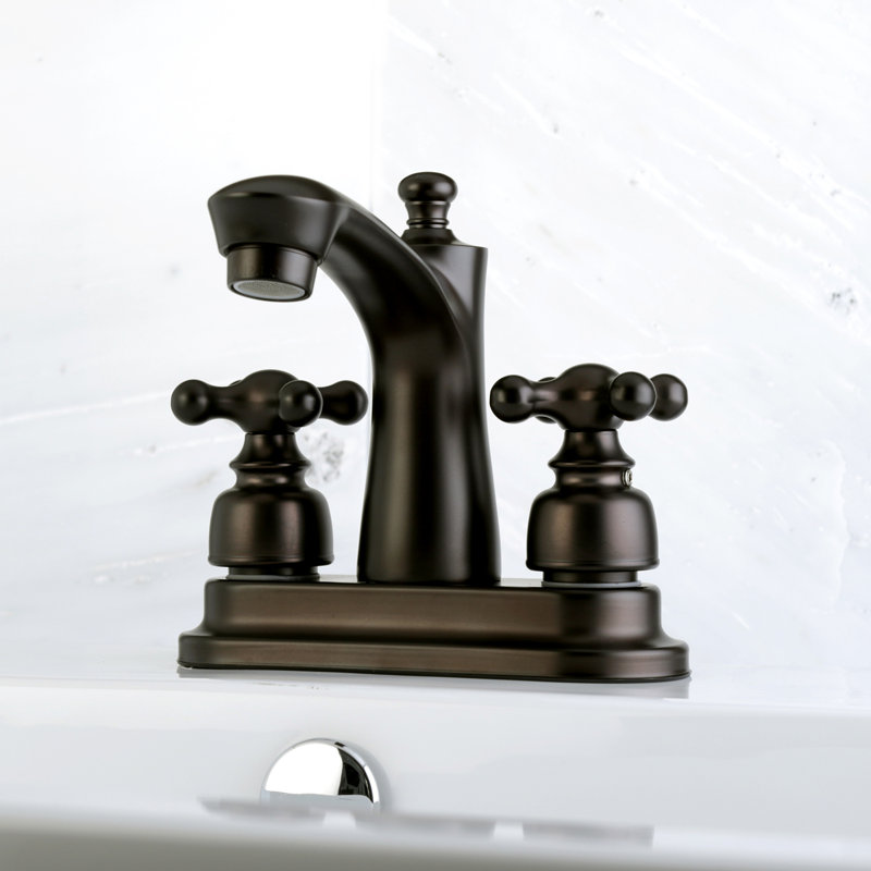 Robinet de bain avec drain avec ensemble de drain central à Victorian, Bronze huilé