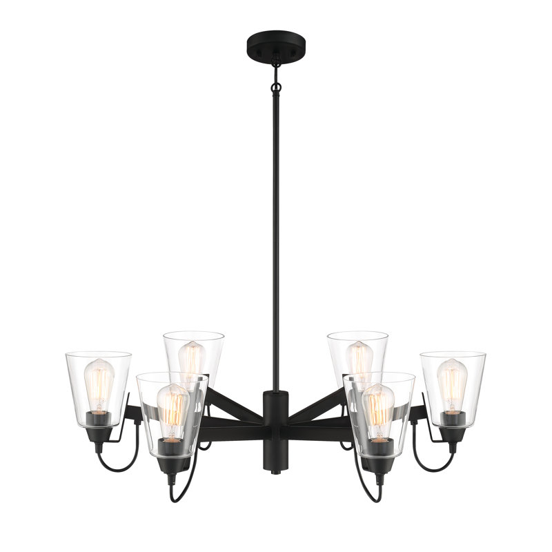 Minka Lavery Beckonridge Coal With Clear Chandelier, Coal, Clear