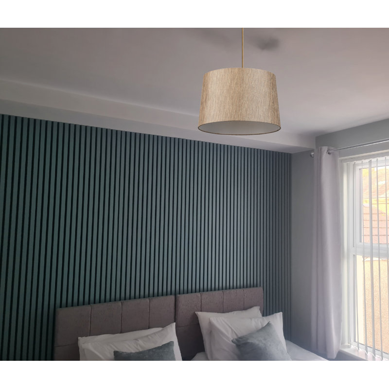 30cm H Polyester Drum Pendant Shade ( Spider ) in Beige