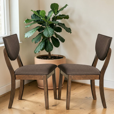 Ensemble de 2 chaises d'appoint en tissu noyer et chocolat noir Jasmine
