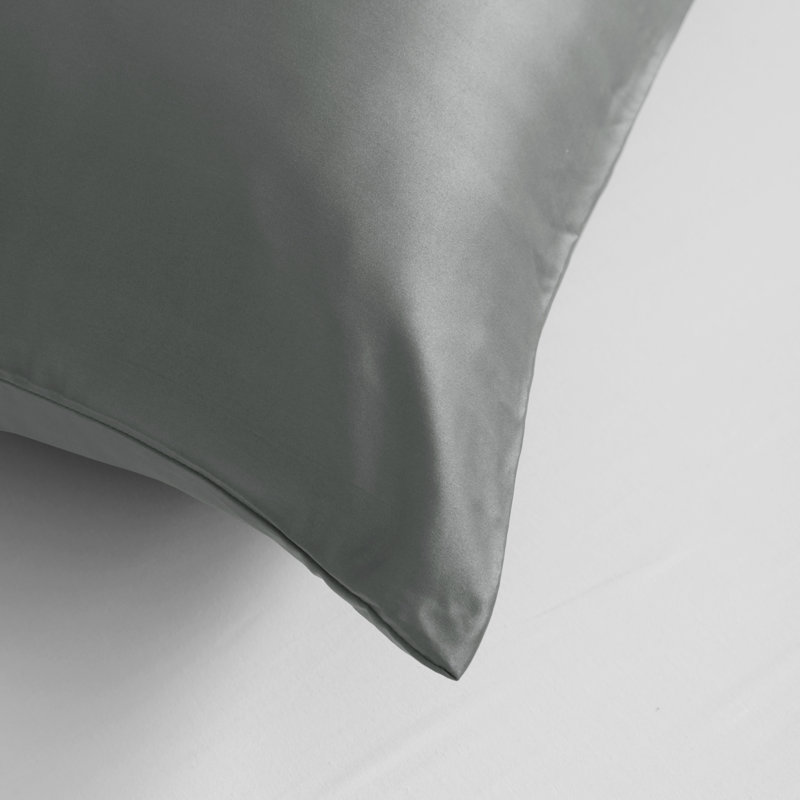 Satin Body Pillow Pillowcase, Hidden Zippered Pillow Cover, Slip Cooling - NTBAY, Dark Gray