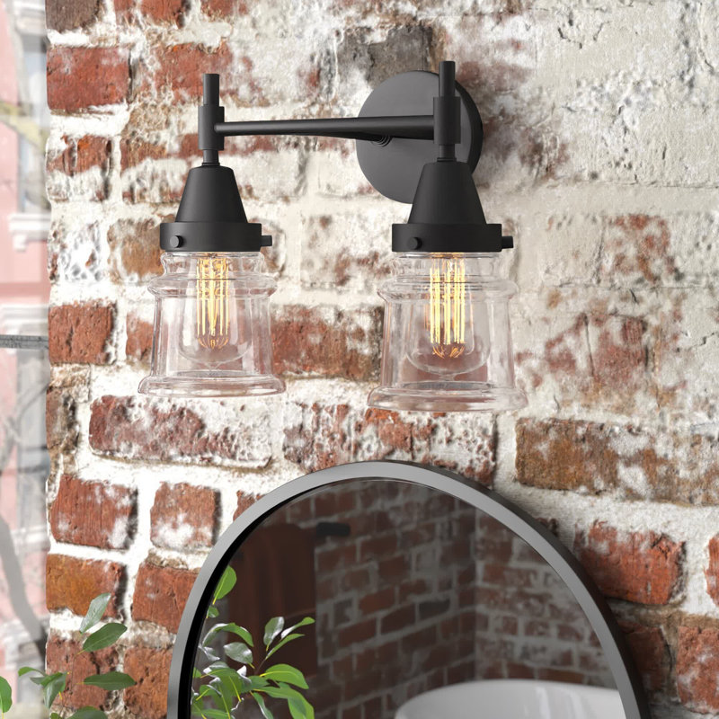 Gayle 2 - Light Dimmable Vanity Light, Matte Black, 4 Watt Vintage LED Bulb, Seedy