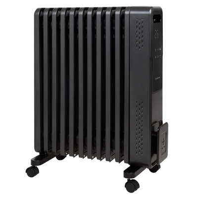 Russell Hobbs Rhofr2500-m-d 2.5kw 11 Fin Digitial Oil Filled Radiator W/ M-shaped Fins In Graphite