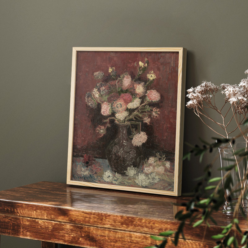 Motif floral rétro CXIV, Naturel, H 10 po x l 8 po