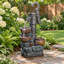 Fontaine d'extérieur avec lumières à DEL, pompe rétro en métal 32,3 "et fontaine en métal