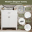 meuble-lavabo avec lavabo en céramique, porte à fermeture douce et tablettes réglables-738552165