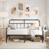 Daybed, Slat Support Sofa Bed Frame, No Box Spring Needed, Black