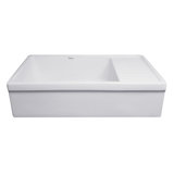 Fireclay Reversible Sink with Integral Drainboard and Decorative 2 ½" Lip on Both Sides