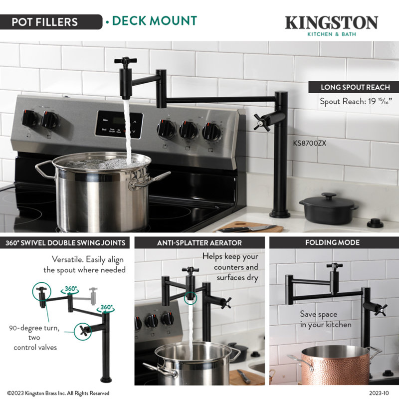 Robinet remplisseur Kingston, Noir mat