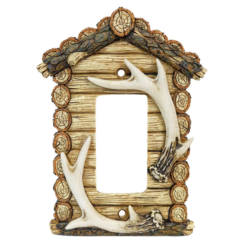 Deer Antler on a Cabin 1-Gang Rocker
