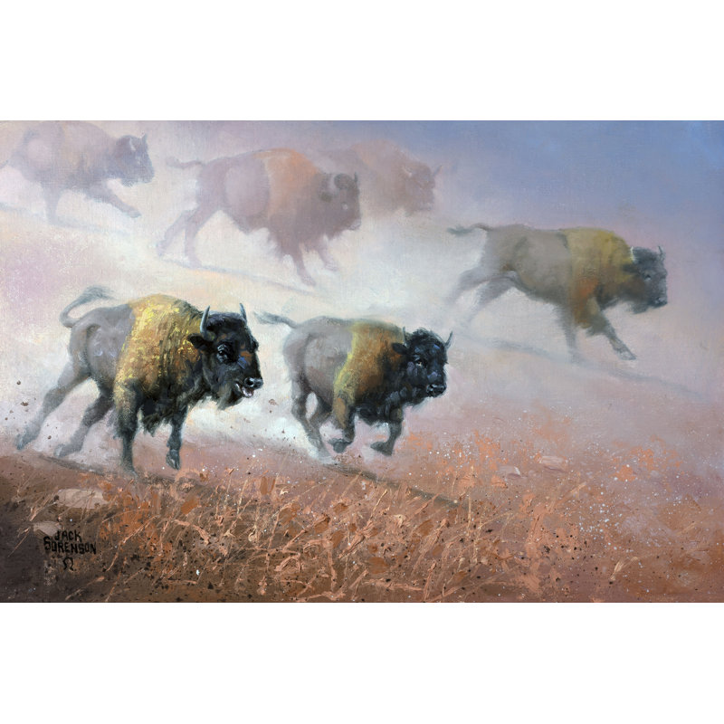 " Plains Thunder " by Jack Sorenson Painting Print, 8" H x 12" W x 1.25" D