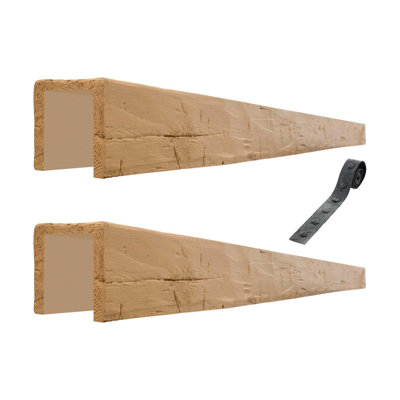 Artisan 6 in x 6 in x 94 in Hand Hewn Faux Wood Beam (2-Piece x 94 in Kit)