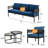 Maine Defino 5 Piece Steel Wicker Seating Group With Sofa And Cushions-22065083