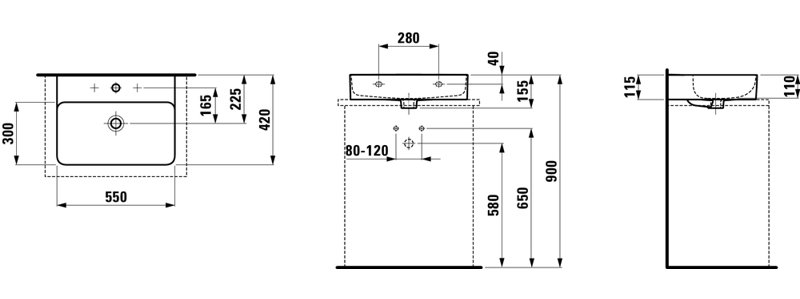 Val 21.65'' L Bathroom Sink, Single Hole