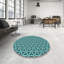 Tapis décoratif bleu géométrique-1334402301