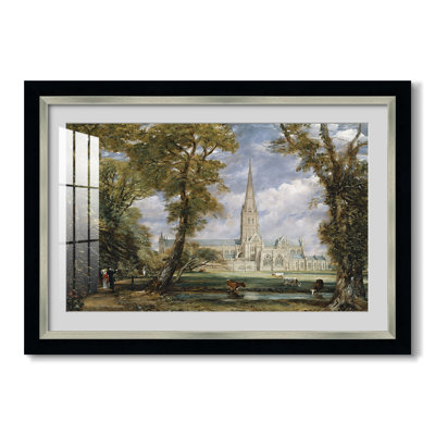 Cathédrale de Salisbury vue des jardins de l'évêque, vers 1825 - John Constable - Estampe encadrée sur mesure