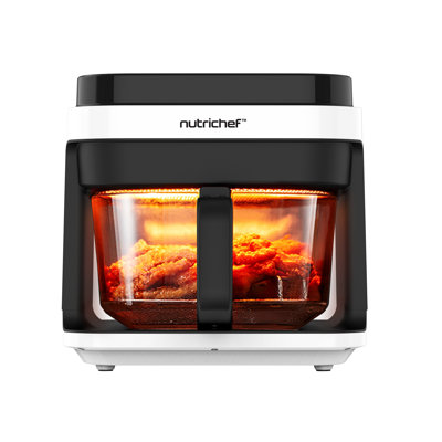 NutriChef 5.8 Quart Air Fryer | 8 Preset Modes | Transparent Fry Bowl | Precise Temp Control