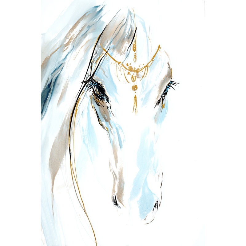 «Golden Line Stallion», art mural sur toile tendue, H 36 po x l 24 po x P 1,5 po