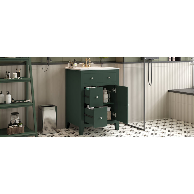 Meuble-lavabo compact en céramique d'élégance française de conception moderne pour les petits espaces