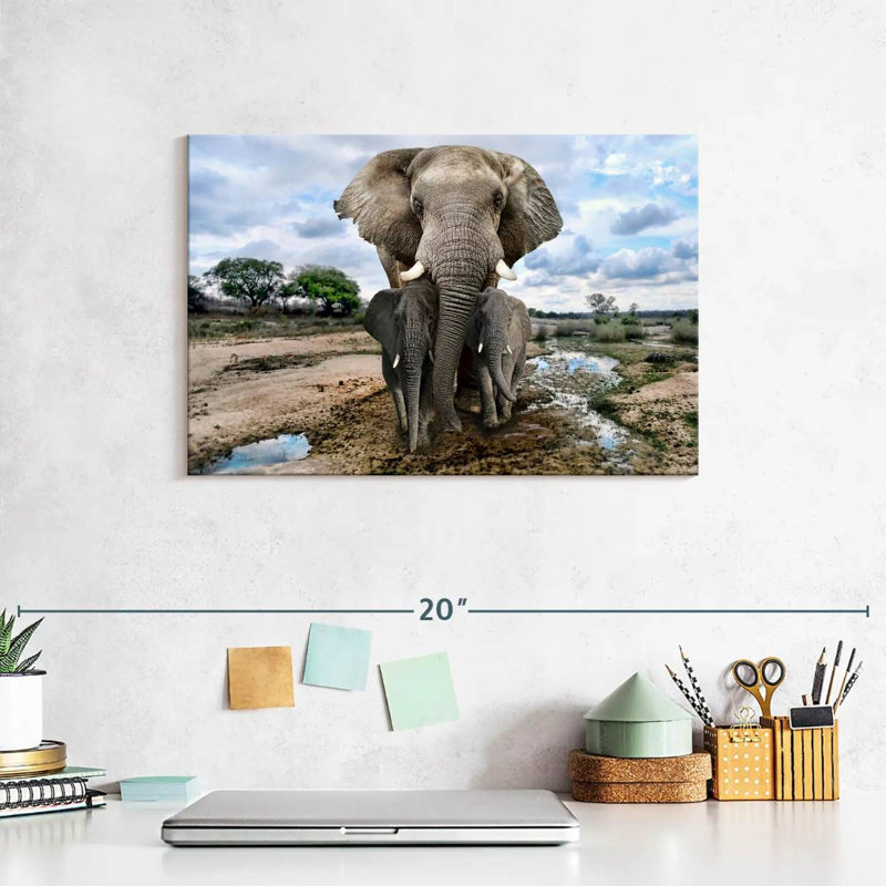 Brampt Safari Elephants, 8" H x 12" W
