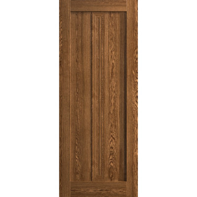 Slab Door Panel 18 x 80 inches Ego 5006 Cognac Oak Wood Veneer Doors Pocket Closet Sliding Barn