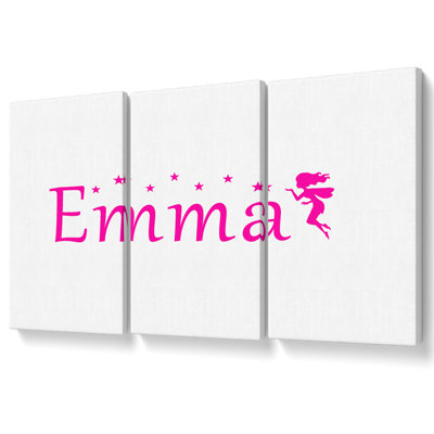 Girls Room Quote Your Name In Fairy Dust 2 Canvas 3 Panel Set