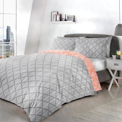 Fusion Brooklyn Geometric Shapes Duvet Cover Set with Pillowcases