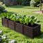Boîte à fleurs intérieure et extérieure rectangulaire en plastique; Ensemble de plantation pour légumes frais, herbes, fleurs et plantes grasses; Brun