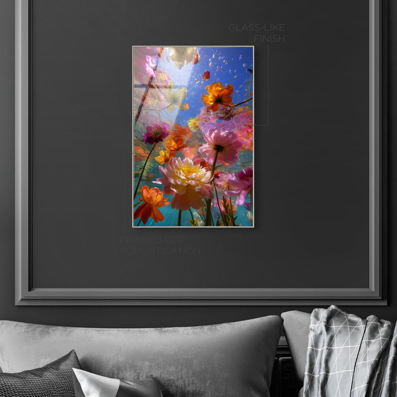 Liquid Bloom II Print, 16"H x 11"W, Silver Floater Frame