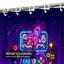 Gamepad Smartphone Neon Sign Modern Shower Curtain with 12 Hooks-1169282707