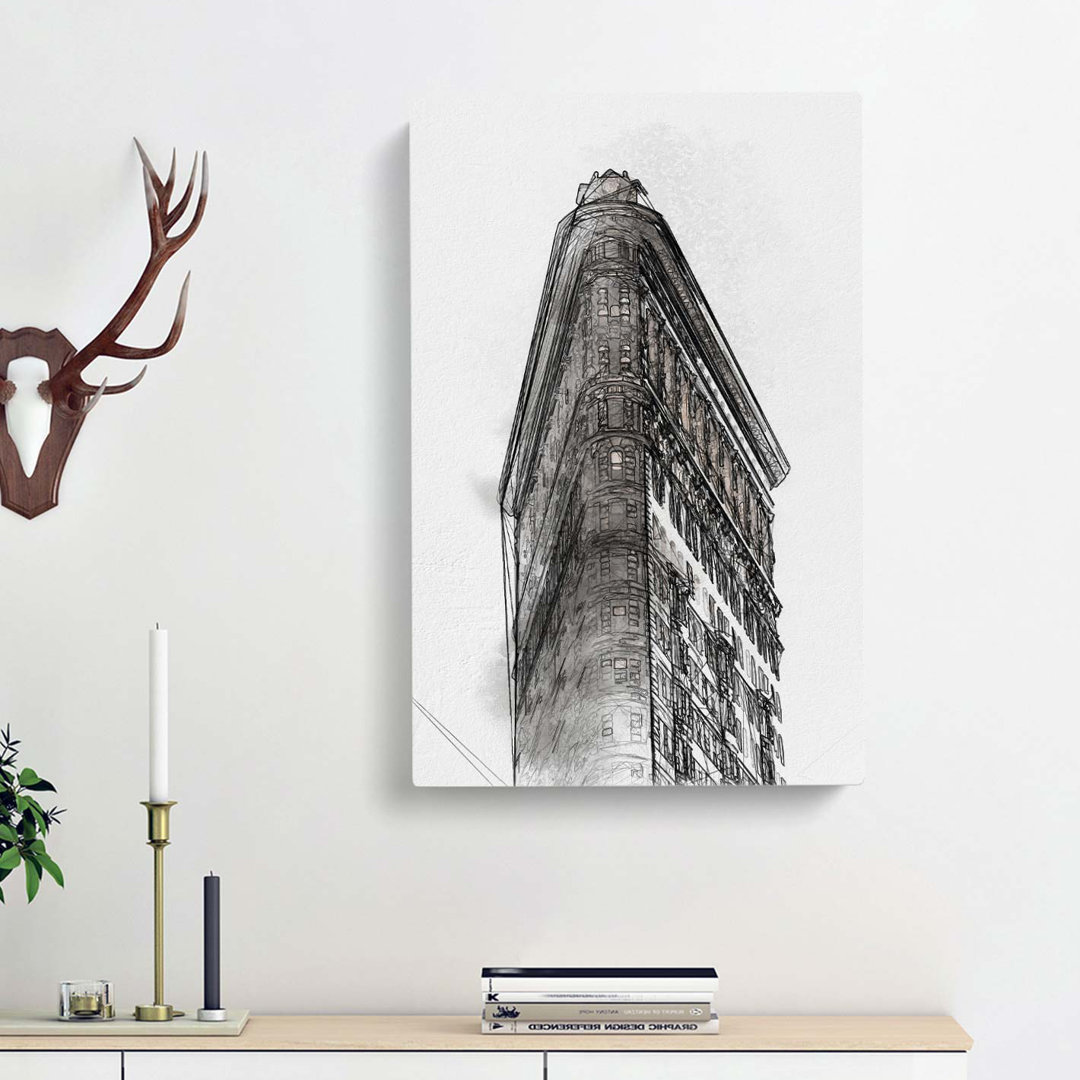 Flatiron Building in New York City in Abstract - Wrapped Canvas