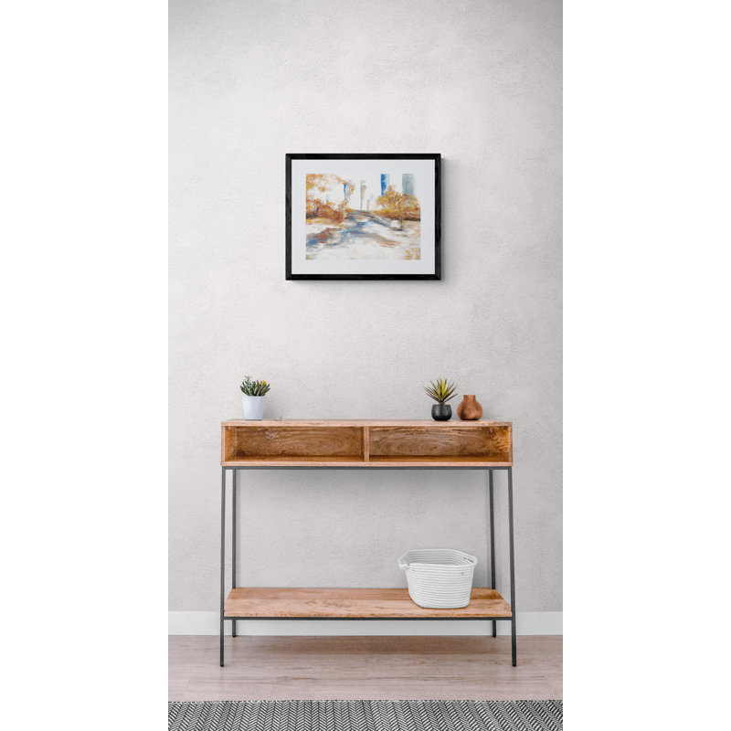 Central Park Print by Lisa Daniels, Black Framed Canvas, 25" H x 33" W