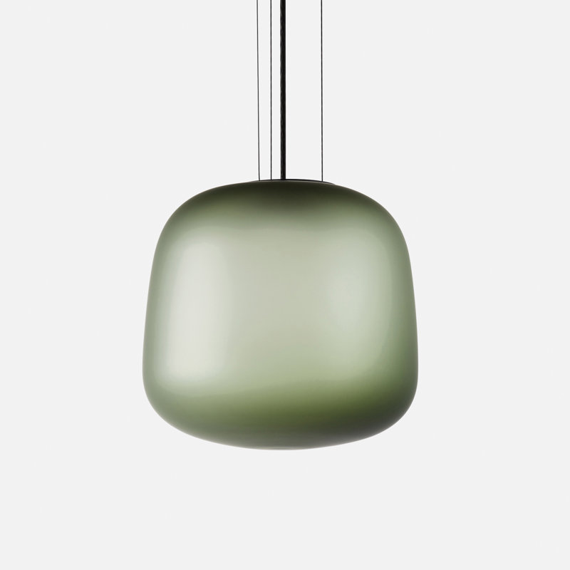 Luminaire suspendu AB gris fumé / petit vert, Vert, H 9,44 po x l 9,84 po