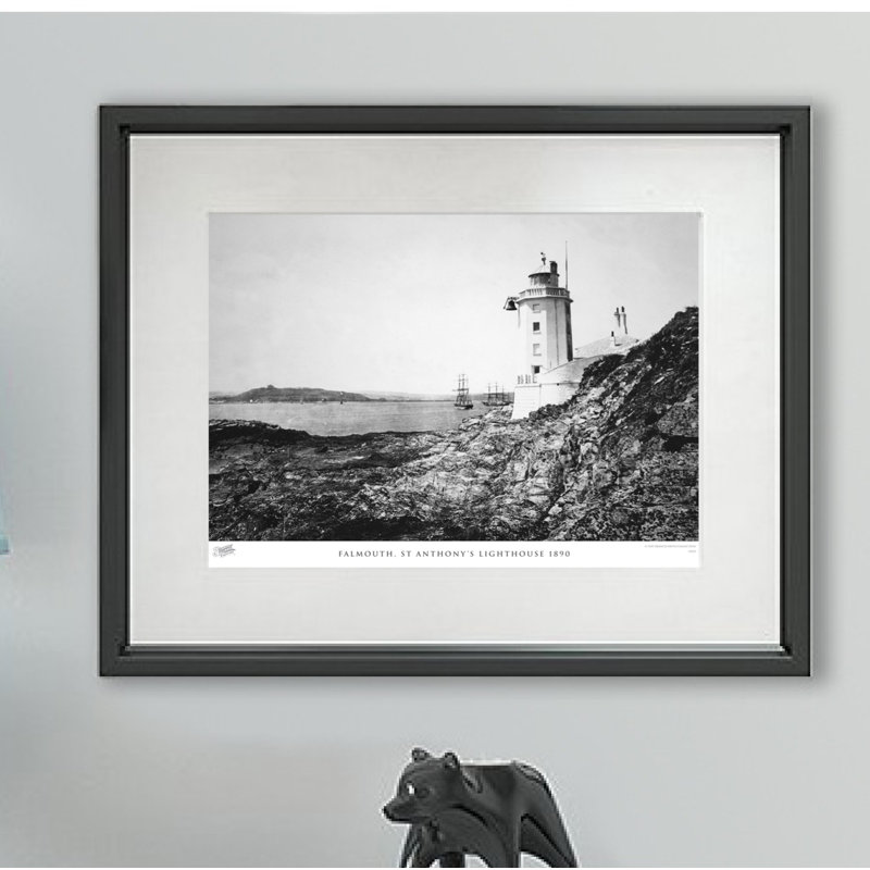 Falmouth, St Anthonys Lighthouse 1890 - Single Picture Frame Print, 40cm H x 50cm W x 2.3cm D