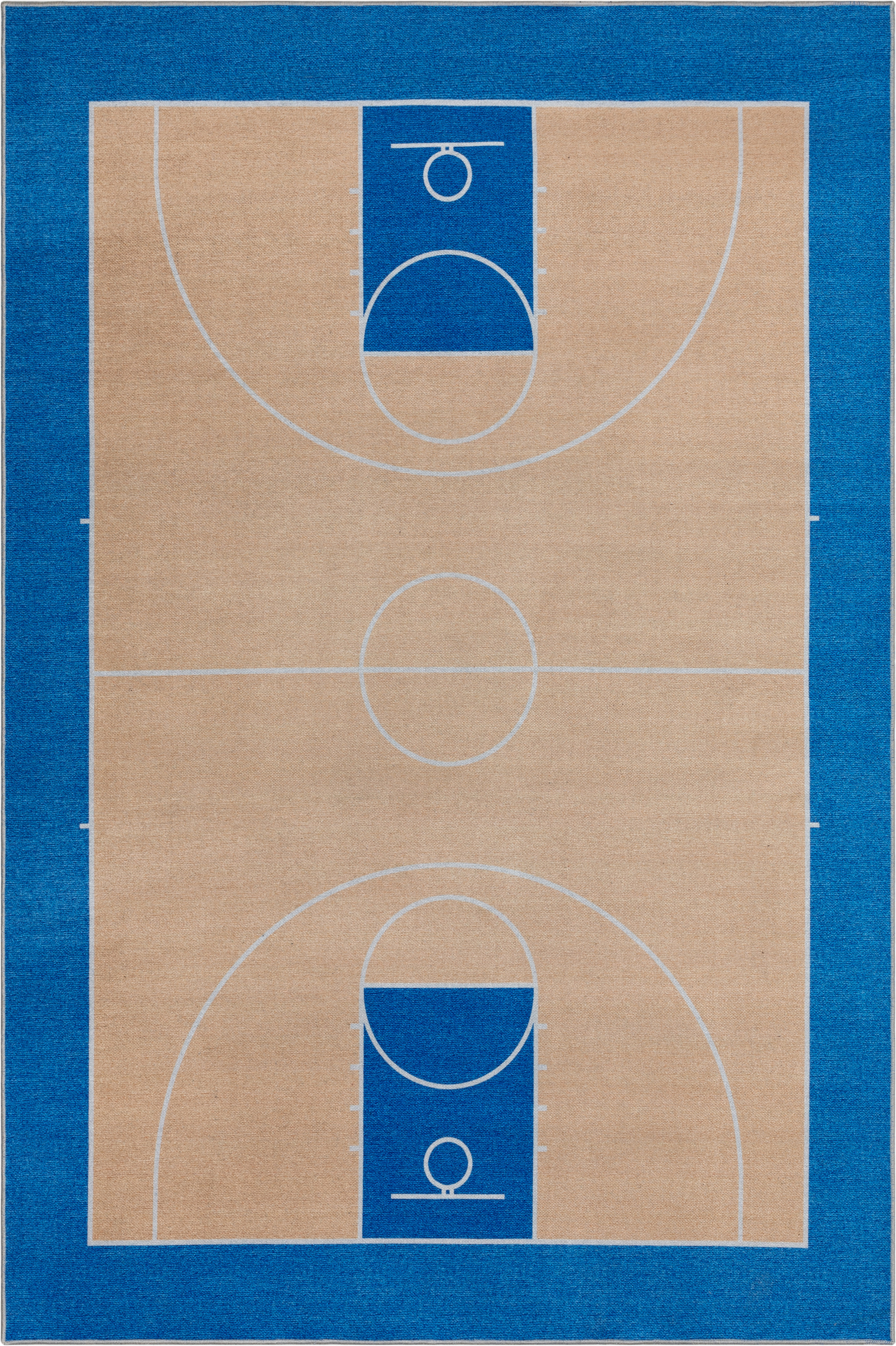 Neutral Sports Rug Trinx Kehr Basketball Sports Tan Blue Area Rug & Reviews | Wayfair