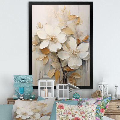 «Beige Seasonal Flowers Simplicity II», reproduction sur toile