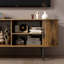 Meuble télé moderne avec rangement et porte coulissante, idéal pour le salon et la chambre à coucher-130177553