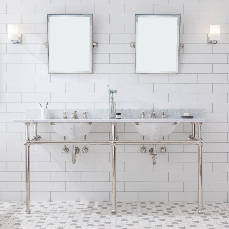 Base de meuble-lavabo double Copeland, Nickel poli