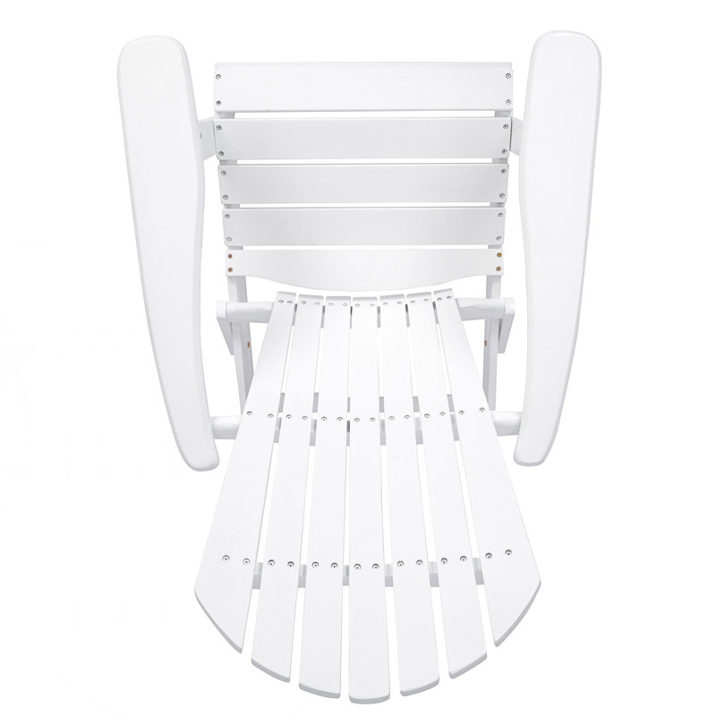 Chaise Adirondack rustique avec design pliable, Blanc