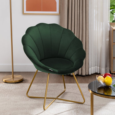 Chaise d'appoint en velours matelassée moderne