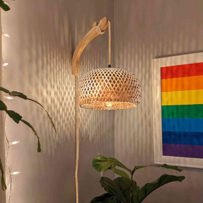 Witherbee Rattan Plug-in Armed Sconce