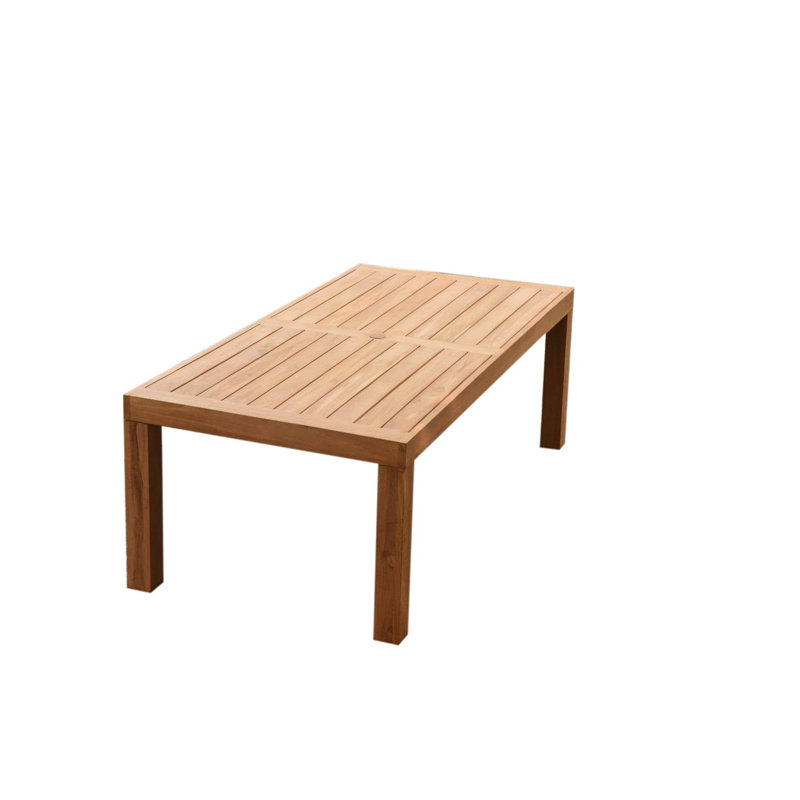 6 Seats 7 Pcs Grade-A Teak Wood Dining Set: 86" Canberra Rectangle Table And 6 Goa Stackng Arm Chairs #11GO1906, 6