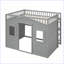 Lit mezzanine double pleine grandeur avec échelle - gris, aucun sommier requis